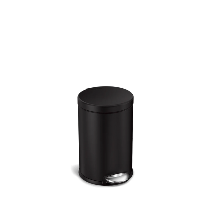 4.5L Round Step Can in Matte Black